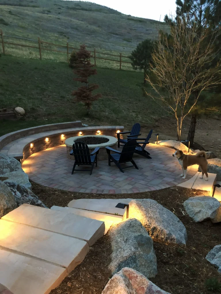 Boulder landscape lighting