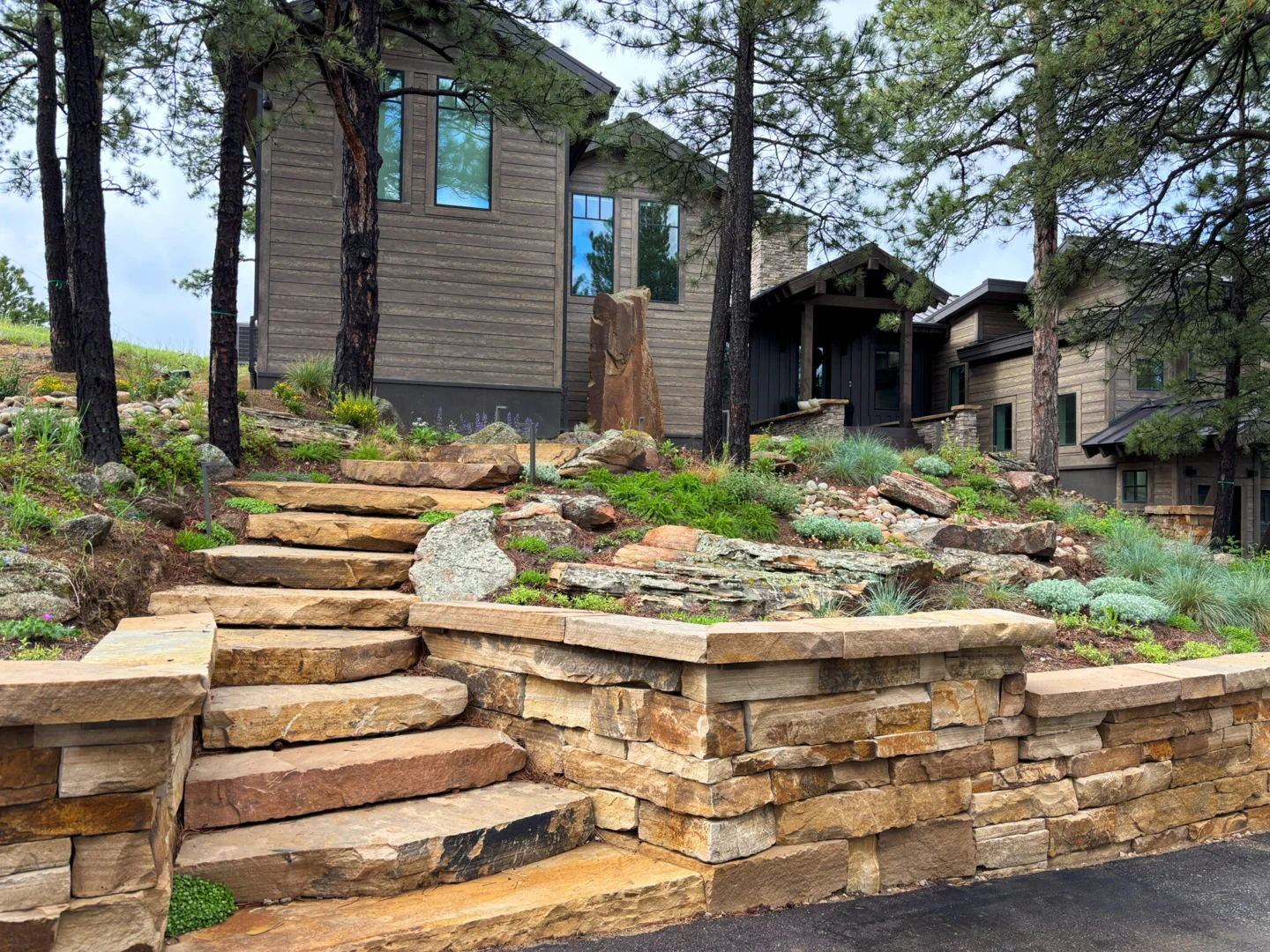 Boulder xeriscape irrigation